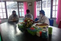 Foto : Perwakilan dari PT. TOP saat mengkelarivikasi permasalahan perusahaannya di Kantor Disnaketrans Barsel.