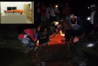 Korban tenggelam saat diketemukan warga. Inzet, foto korban saat berada di ruang Jenazah RSUD Muara Teweh.