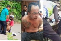 Korban (baju hijau) bersama warga berhasil melumpuhkan satu pelaku. Inzet, foto pelaku dan uang hasil curian yang berhasil diamankan polisi.
