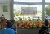 Bupati Barito Timur Ampera AY Mebas saat memberikan sambutan.