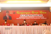Anggota komisi VII DPR RI Fraksi PDIP Dapil Kalteng Dr Ir Willy Midel Yoseph MM diterima Pemkab Mura