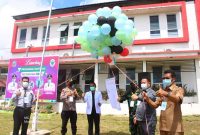 Bupati Mura Perdie M Yoseph dan pejabat lainnya dikegiatan program inovasi RSUD Puruk Cahu.