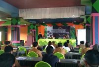 Sekda Mura Hermon memberikan sambutan Konsultasi Blok Pengelolaan Cagar Alam Bukit Sapat Hawung Kabupaten Murung Raya Selasa, (8/06/2021) di Puruk Cahu.