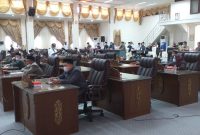 Anggota DPRD Barito Utara saat  hadir dalam rapat paripurna, Rabu (16/6/2021).