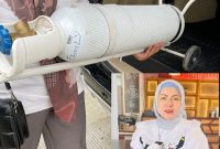 Foto. Henny rosgiaty rusli. Foto inzet tabung oksigen yang di kirimkannya ke RSUD Muara Teweh