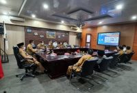 Pemkab Mura saat mengikuti Rakorwasdanas 2021 sekaligus Launching Sinergitas Pengelolaan bersama MCP P
pencegahan korupsi oleh Kemendagri, KPK dan BPKP.