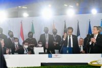 Presiden Joko Widodo di Antara Pemimpin G20 di Roma, Italia.