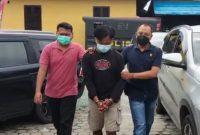 MA, pelaku pencurian sepeda motor di Kota Muara Teweh saat diamankan Polisi.foto. Delia Anisya Fitri