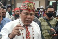 Foto - Koordinator Aksi, Karliansyah usai menghadiri Rapat Dengar Pendapat (RDP) di DPRD Kabupaten Kotawaringin Timur.Foto.Fitri/1tulah.com