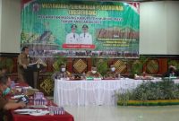 Bupati Mura Perdie M Yoseph saat memberikan sambutan dalam kegiatan Musrenbang, Senin (7/02). Foto : Suroso/1tulah.com