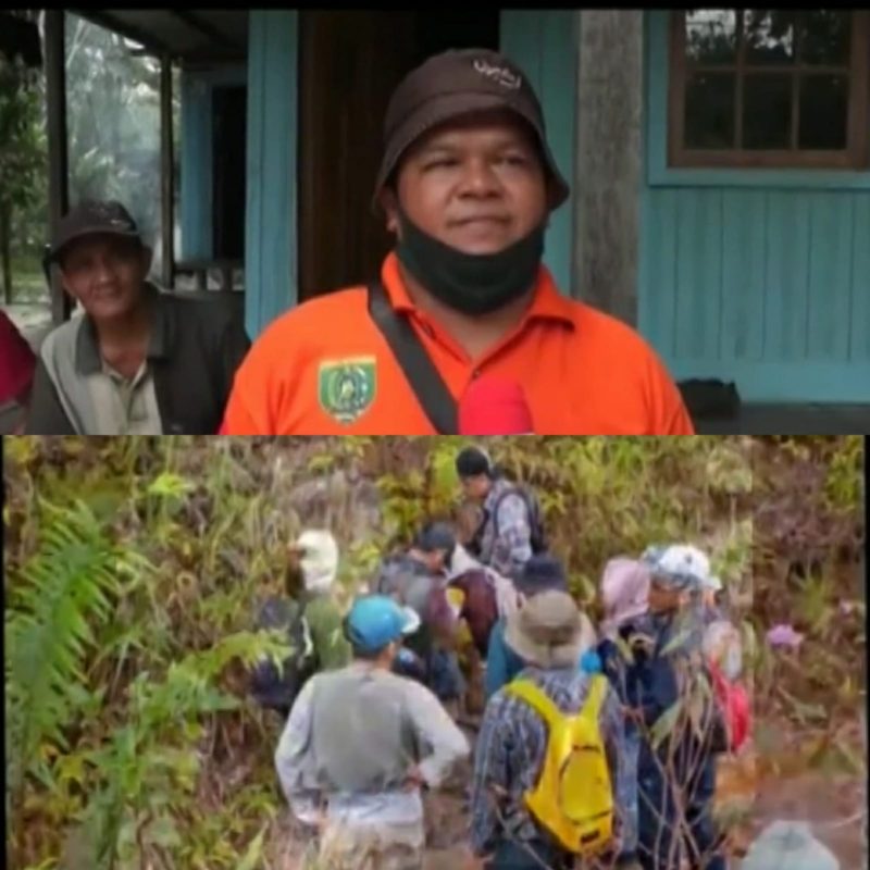 Kades Desa Bundar (atas) dan aktivitas perusahaan PT. Peak Global yang diduga belum mengantongi izin resmi saat melakukan kegiatan kawasan hutan. Foto. Alifansyah/1tulah.com