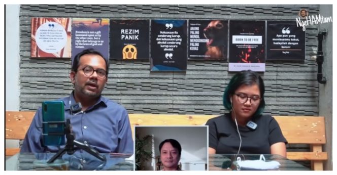 Haris dan Fatia ketika bicara di youtube . Foto tangkapan layar youtube Haris Azhar
