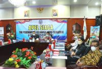 Pemerintah Kabupaten Murung Raya (Mura) mengikuti Apel Siaga Tim Pendamping Keluarga (TPK) Nusantara secara virtual, Kamis, (12/5/2022) di aula gedung A Kantor Bupati setempat. (Foto; suroso/1tulah.com)