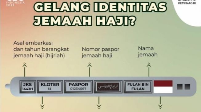 kode dan tanda tulisan di gelang identitas haji.foto suara.com