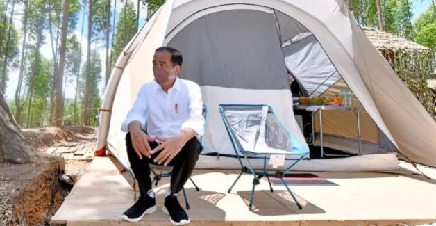 Presiden Jokowi saat berada di kawasan IKN beberapa waktu lalu.foto suara.com
