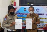 Disdikbud Mura jalin kerjasama dengan Satlantas Polres Mura. (Foto: suroso/1tulah.com)