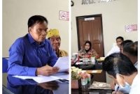 Pertemuan yang di gelar di Polsek Teweh Tengah.Inzet Dison meminta panitia acara ikut bertanggungjawab.Foto.Deni/1tulah.com