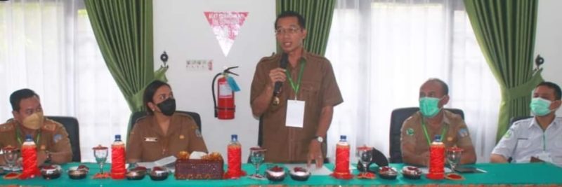 Bupati Mura Perdie M Yoseph memberikan sambutan dalam survey simulasi akreditasi UPTD RSUD Puruk Cahu, Selasa (20/09/2022) (foto : suroso/1tulah.com)