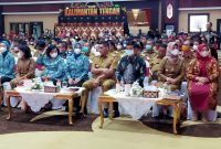 Bupati Bartim Ampera AY Mebas saat acara rapat koordinasi di Aula Jayang Tingang, Kantor Gubernur Kalteng, Kamis (14/9/2022).
Foto : 1tulah.com/zakirin
