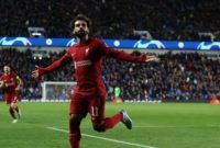 Mohamed Salah melakukan selebrasi setelah mencetak gol keenam Liverpool dalam pertandingan Liga Champions lawan Rangers pada 13 Oktober 2022. (suara.com)