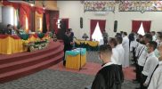 Bupati Mura Perdie M Yoseph saat menghadiri pelantikan Panwaslu Kecamatan se Murung Raya Kamis (27/10/2022).(Suroso/1tulah.com)