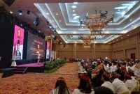 Perayaan HUT ke-15 Partai Gerindra yang diselenggarakan DPD Partai Gerindra Kalteng di Hotel Bahalap dihadiri langsung oleh Sekjen Ahmad Muzani, Rabu (1/2/2023). Foto: Adi/1tulah.com