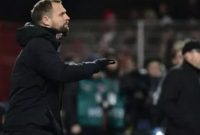 Pelatih Mainz 05 asal Denmark Bo Svensson bereaksi selama pertandingan sepak bola Bundesliga. John MACDOUGALL / AFP