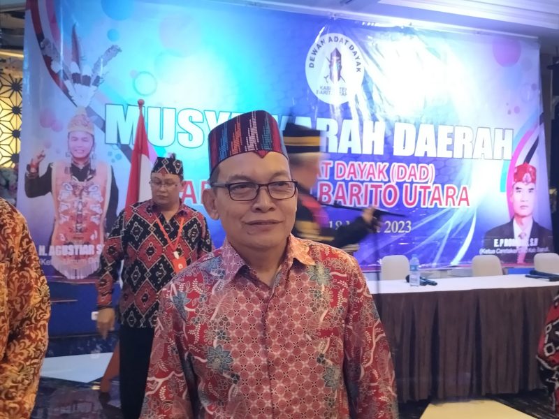 H Amir Mahmud, Ketua Terpilih Dewan Adat Dayak (DAD) Barito Utara. Foto.Deni/1tulah.com
