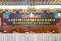 Disdik Murung Raya melaksanakan sosialisasi akreditasi satuan PAUD yang dibuka Sekda Hermon. (foto : Suroso/1tulah.com)
