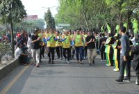 Bupati Asahan, H Surya usai mengikuti gowes bersama di Hutan Kota Taufan Gama Simatupang (TGS) Kisaran, Minggu (12/3/2023) pagi. Foto:Irwan/1tulah.com
