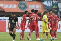 Para pemain Persija Jakarta. [ANTARA FOTO/ Fakhri Hermansyah]