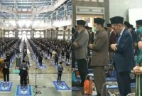 shaf shalat dicampur antara pria dan wanita di Ponpes Al Zaytun tuai Kontroversi Ponpes Al Zaytun. Sumber foto : suara.com