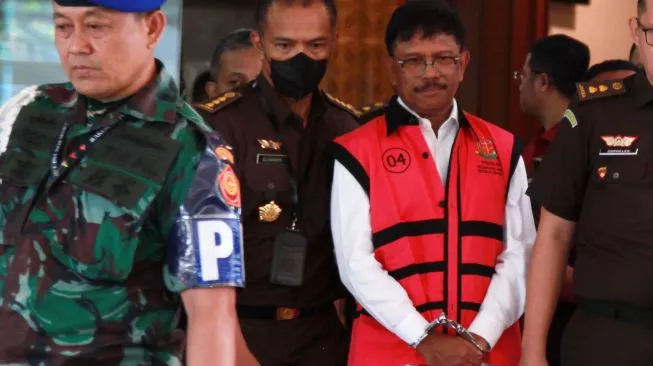 Ditahan Kasus Korupsi BTS, Menkominfo Johnny G Plate Meringkuk di Rutan Salemba. Sumber foto : suara.com
