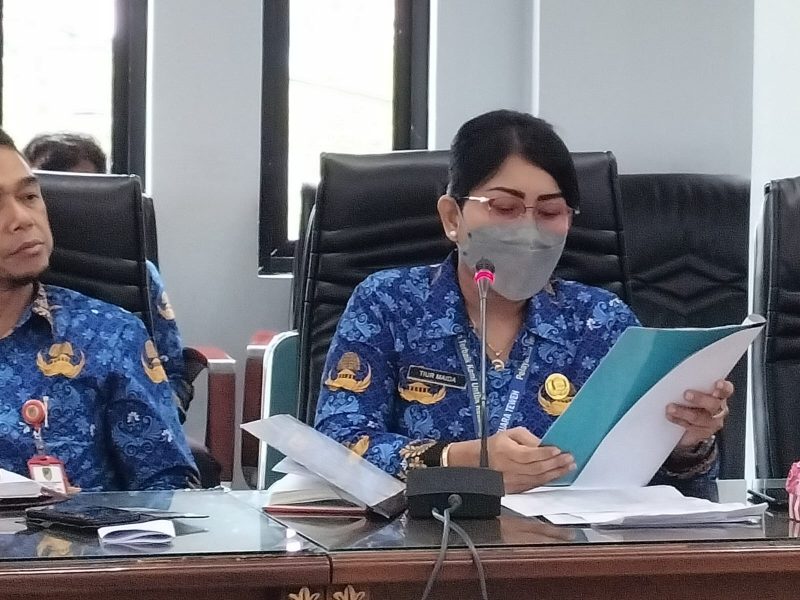 Direktur RSUD Muara Teweh, dr Tiur Meida saat menjelaskan kendala pelayanan, kebersihan serta perawatan bangunan fisik di hadapapn wakil rakyat, Selasa (16/5/2023).Foto.Delia/1tulah.com