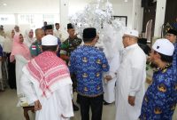 Penutupan Manasik Haji Akbar Pemerintah Kabupaten Asahan sejak tanggal 15-17 Mei 2023 di Pendopo Rumah Dinas Bupati Asahan, Rabu (17/05/2023) Foto:Irwan/1tulah.com