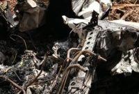Bangkai Pesawat SAM Air hangus terbakar. (Foto: suara.com)