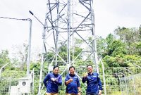 Salah satu tower Base Transceiver Station (BTS) yang dibangun tahun 2022 di wilayah Kabupaten Bartim. Foto:Zekirin/1tulah.com