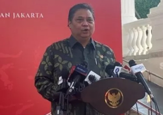 Ketua Umum DPP Partai Golkar Airlangga Hartarto di Istana Negara. (Suara.com/Bagaskara)