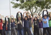 Dinas Kebudayaan Pariwisata Pemuda dan Olahraga (Disbudparpora) Kabupaten Barito Timur (Bartim) menyelenggarakan Senam Bersama, Jumat (03/02/2023). Foto:Zekirin/1tulah.com 