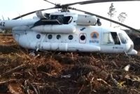 Helikopter BNPB mendarat darurat di Pangkalan Bun. (Foto: infopbun)