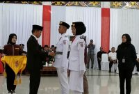 Bupati Perdie M Yoseph Kukuhkan 58 Anggota Paskibra
