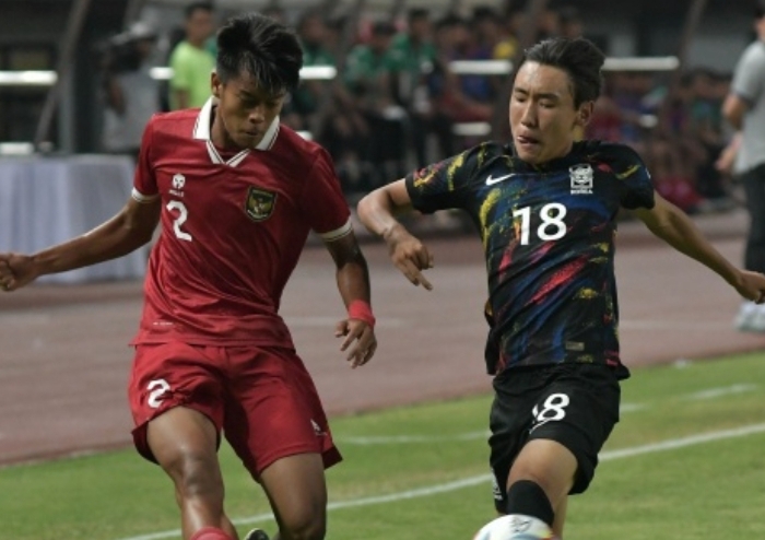 Timnas Indonesia U-17 saat laga melawan Korsel. (suara.com)