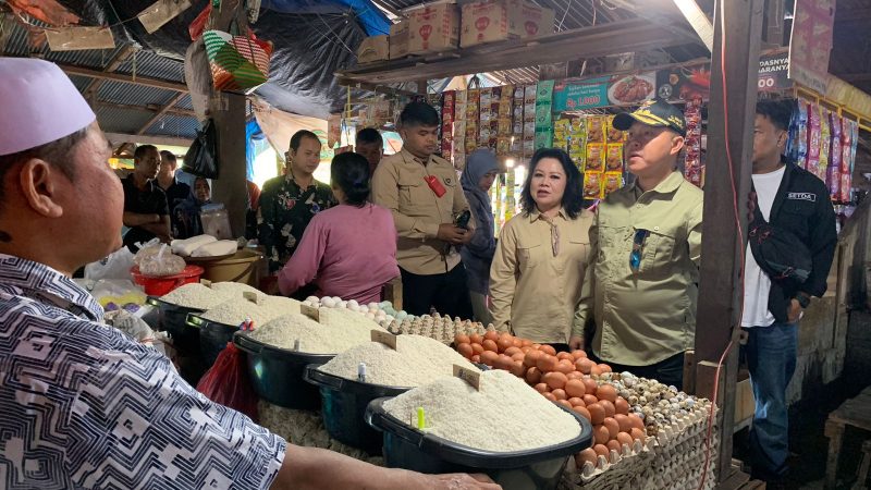 Pj. Bupati Barsel H. Deddy Winarwan bersama jajarannya saat meninjau lokasi pasar Saik Buntok, Sabtu (12/8/2023). Foto. Alifansyah/1tulah.com