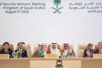 Pembicaraan perdamaian Ukraina di Jeddah, Arab Saudi Minggu (6/8/2023). Ukraina menyebut pembicaraan di Jeddah itu produktif, sementara Rusia menyebutnya gagal. 