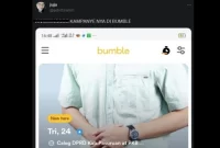 Caleg DPRD Kabupaten Pasuruan cari dukungan di aplikasi Bumble. Sumber foto : suara.com