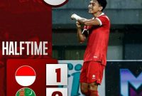 Indonesia vs Turkmenista skor sementara 1-0. (foto: instagram @timnasindonesiainfo)
