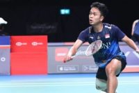 Tunggal putra Indonesia Anthony Sinisuka Ginting berlaga di babak perempat final Australian Open 2023, Jumat (4/8/2023). (ANTARA/HO/PBSI)