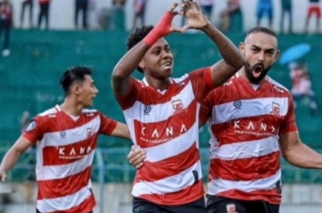 Madura United meraih kemenangan 4-1 atas Barito Putera di BRI Liga 1 2023-2024. (Foto: Instagram/maduraunited.fc)