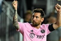 Penyerang Inter Miami, Lionel Messi tampil dalam laga kandang di DRV PNK Stadium di Florida, Amerika Serikat. [CHANDAN KHANNA / AFP]