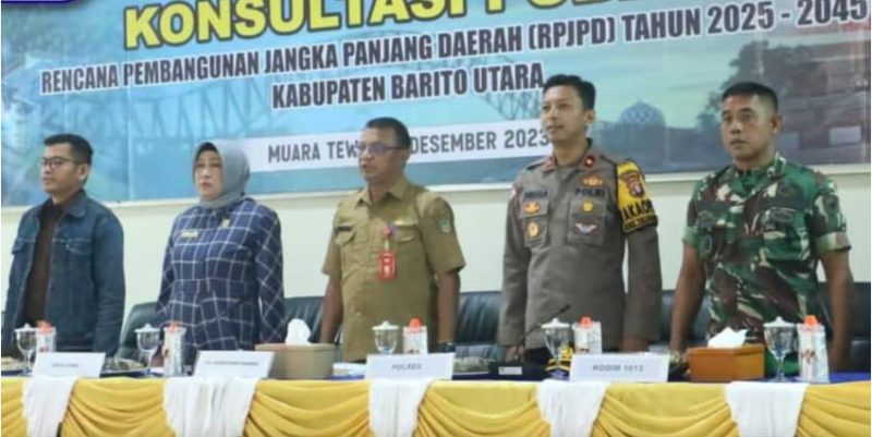 Pembukaan Konsultasi Publik Rancangan Awal Rencana Pembangunan Jangka Panjang Daerah (RPJPD)  Kabupaten Barito Utara 2024-2045 di Aula Bappedalitbang, Selasa (12/12/2023). Foto:Delia/1tulah.com